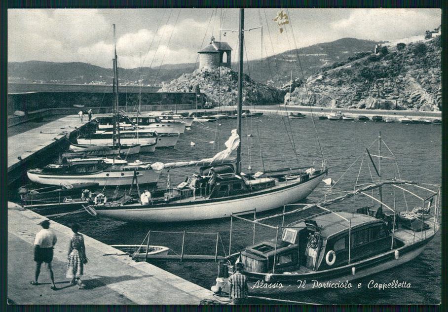 Savona Alassio Porticciolo Barche Cappelletta FG cartolina MZ4915 – fronte
