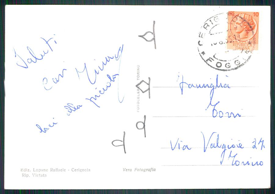Foggia Cerignola Duomo Foto FG cartolina MZ4933 – retro