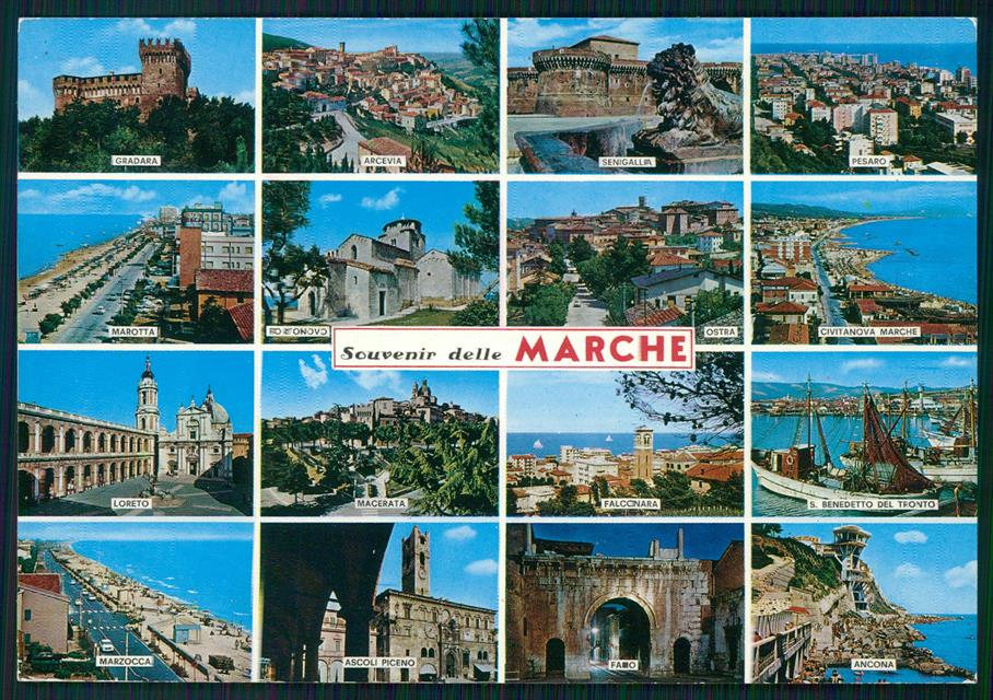 Pesaro Urbino Gradara Mappa delle Marche Foto FG cartolina MZ4976 – fronte