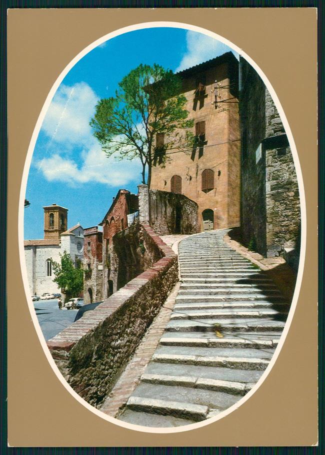 Perugia città Gradinata di Via del Poggio Foto FG cartolina MZ4990 – fronte