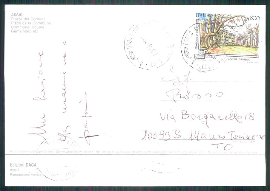 Perugia Assisi Piazza del Comune FG cartolina MZ5003 – retro