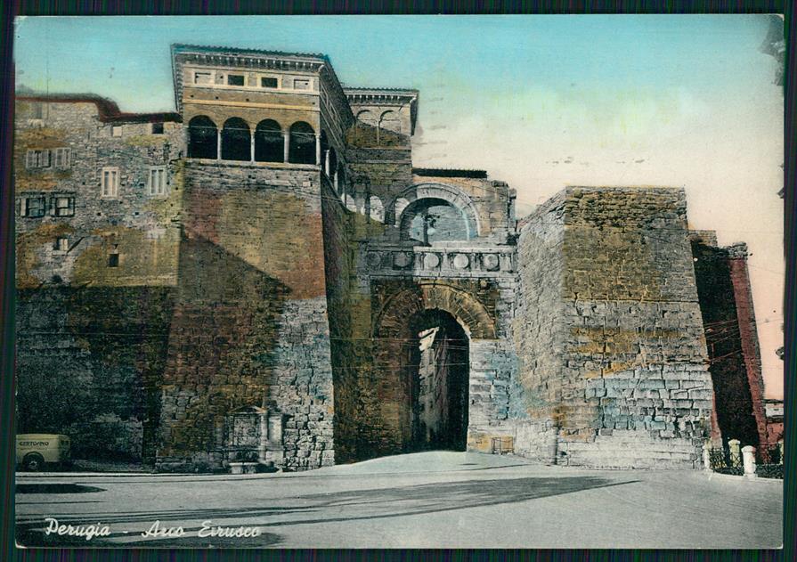 Perugia città Arco Etrusco Foto FG cartolina MZ5006 – fronte
