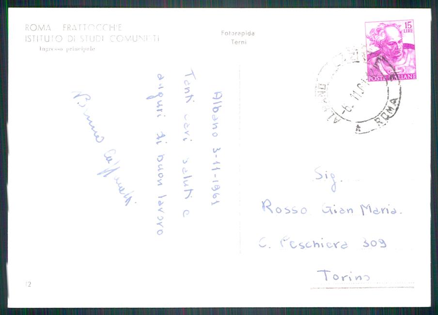 Roma Marino Frattocchie Studi Comunisti Foto FG cartolina MZ5044 – retro