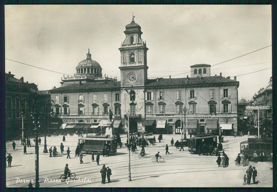 Parma città Piaza Garibaldi Tram Foto FG cartolina MZ5080 – fronte