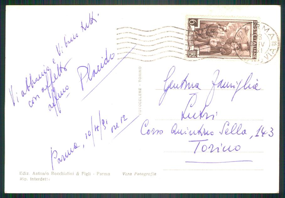 Parma città Piaza Garibaldi Tram Foto FG cartolina MZ5080 – retro
