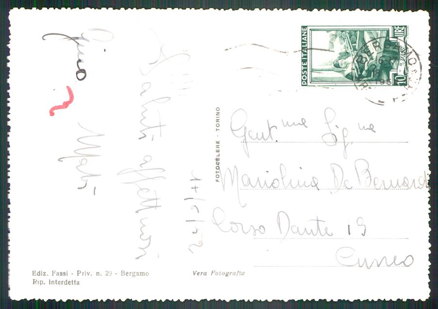 Bergamo città Il Sentierone Foto FG cartolina MZ5087 – retro