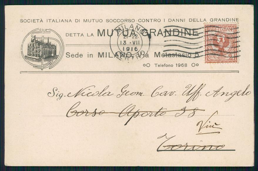 Milano città Pubblicitaria cartolina MZ5090 – fronte