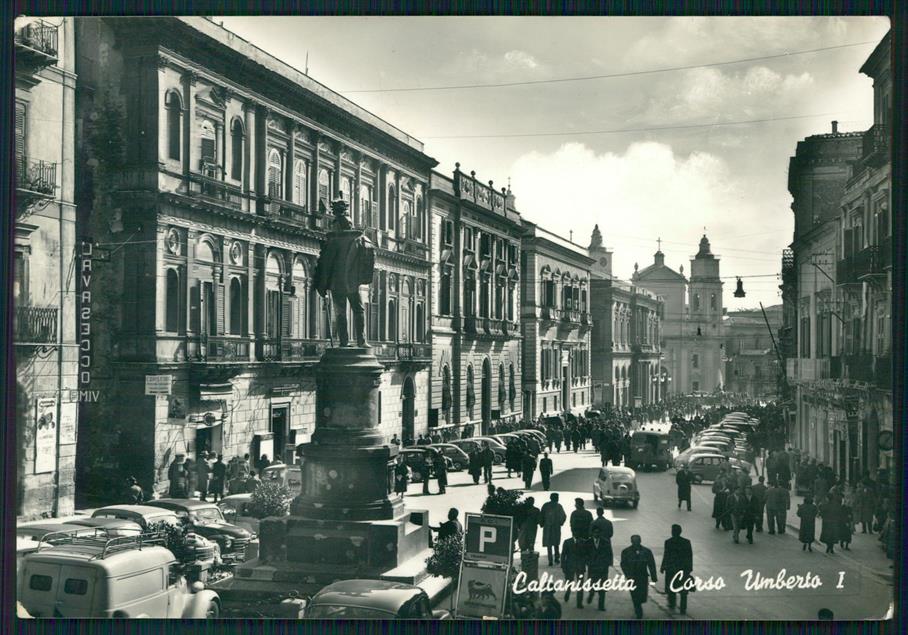 Caltanissetta città Corso Umberto I Auto Foto FG cartolina MZ5094 – fronte