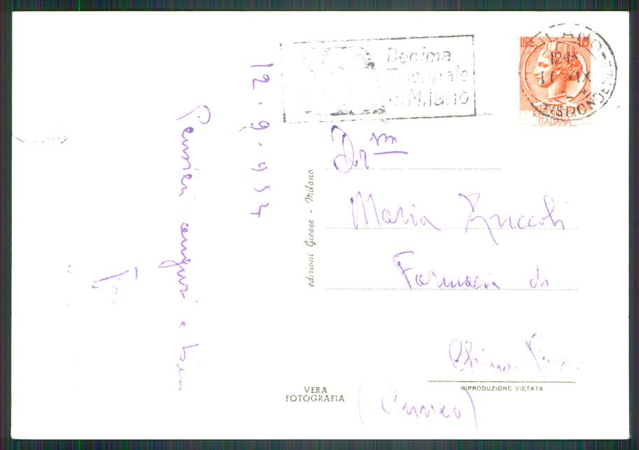 Milano città Chiesa delle Grazie Foto FG cartolina MZ5121 – retro