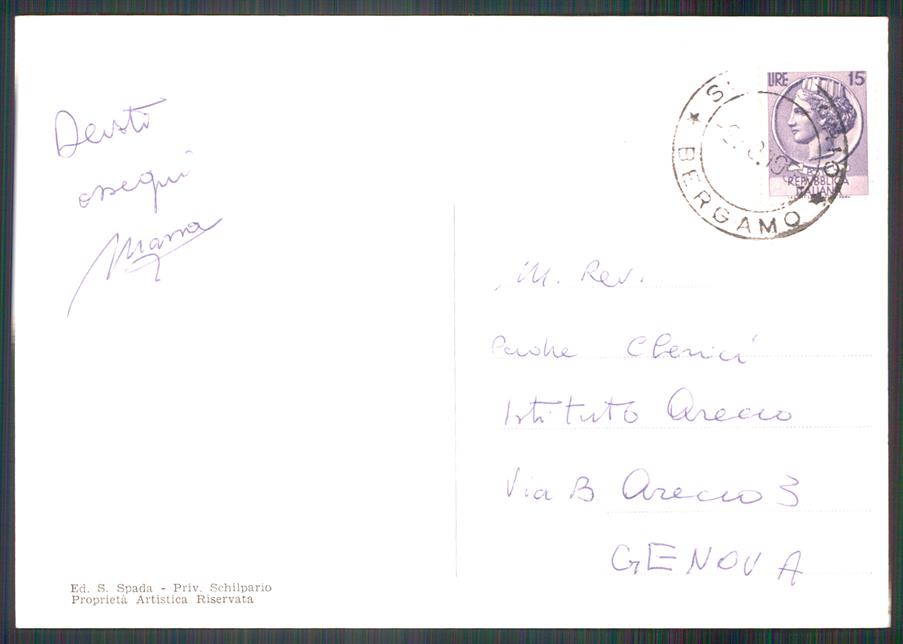 Bergamo Schilpario La Piazza Foto FG cartolina MZ5144 – retro