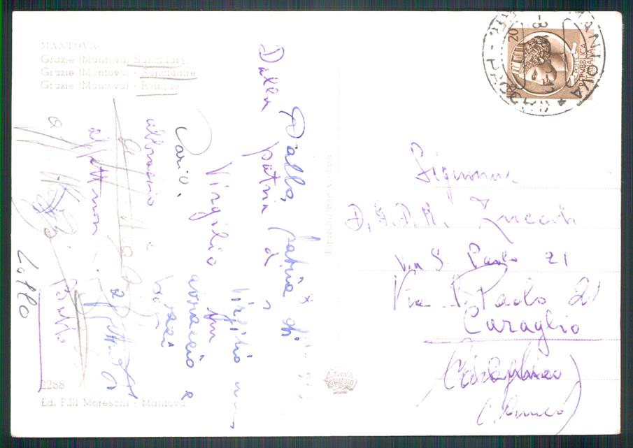 Mantova Curtatone Grazie Santuario PIEGA Foto FG cartolina MZ5170 – retro