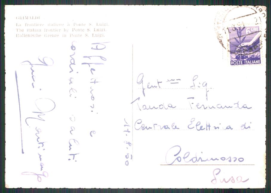 Imperia Ventimiglia Grimaldi Dogana Corriera Auto Foto FG cartolina MZ5187 – retro