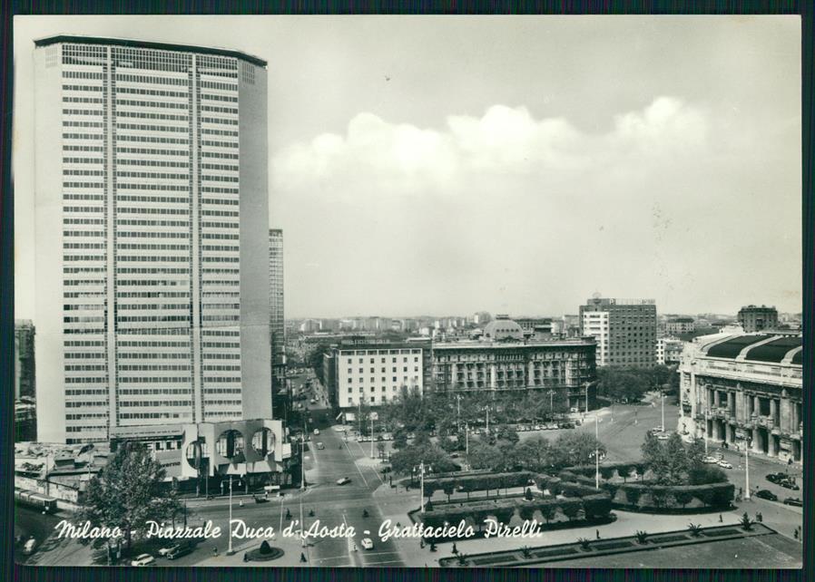 Milano città Piazzale Duca d'Aosta Grattacielo Foto FG cartolina MZ5188 – fronte