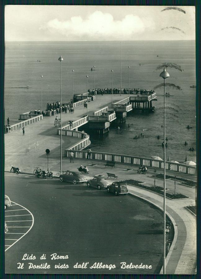 Roma città Lido di Auto PIEGA Foto FG cartolina MZ5205 – fronte