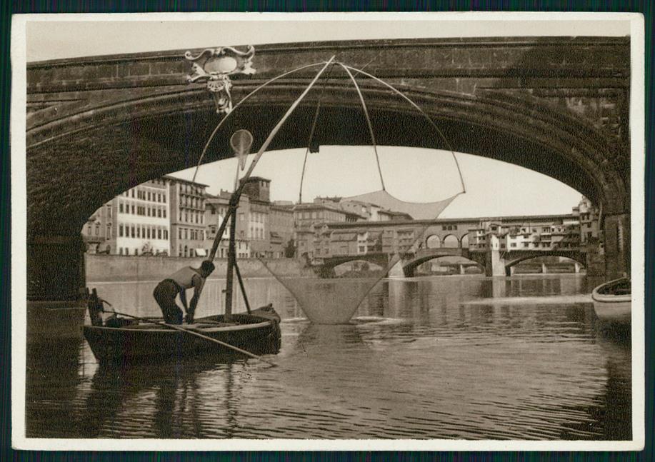 Firenze città Arno Ponte Vecchio Barca PIEGHINA Foto FG cartolina MZ5211 – fronte