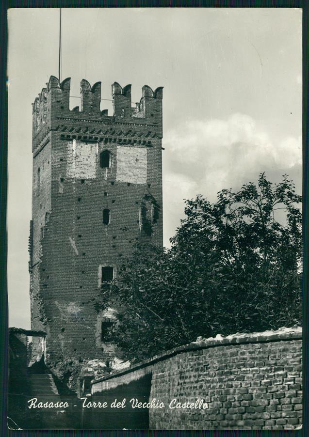 Pavia RosascoTorre Vecchio Castello PIEGA Foto FG cartolina MZ5216 – fronte