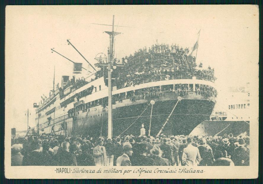 Napoli città Nave Partenza Militari in Africa FG cartolina MZ5253 – fronte