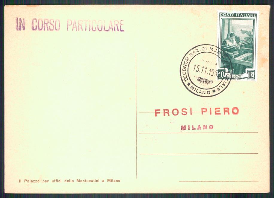 Milano città Palazzo Uffici Montecatini FG cartolina MZ5256 – retro