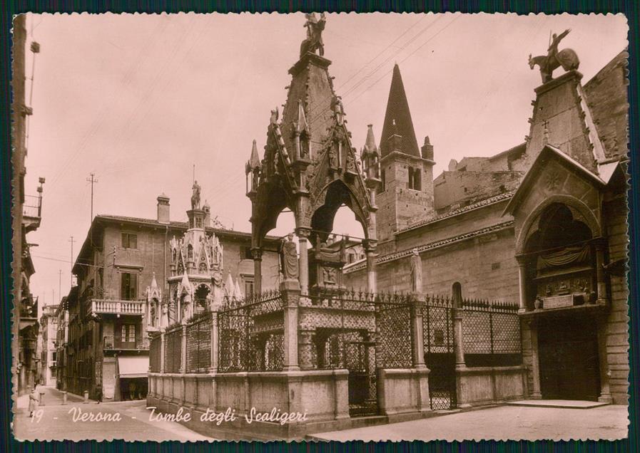 Verona città Tombe Degli Scaligeri PIEGHINA Foto FG cartolina MZ5283 – fronte