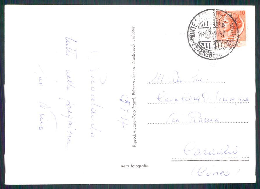 Bolzano Nova Ponente Santuario Santa Maria Pietralba Foto FG cartolina MZ5298 – retro