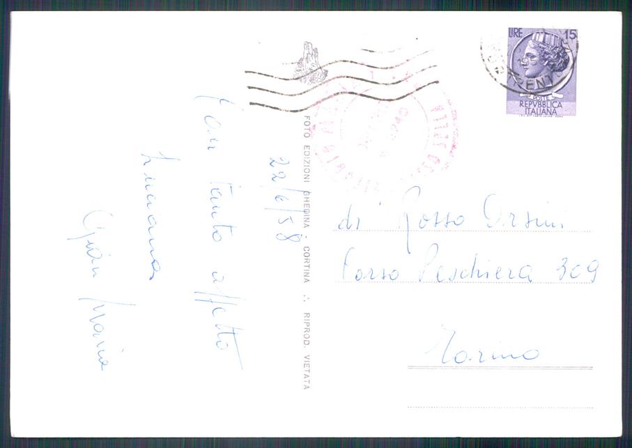 Bolzano Torri del Sella Foto FG cartolina MZ5306 – retro