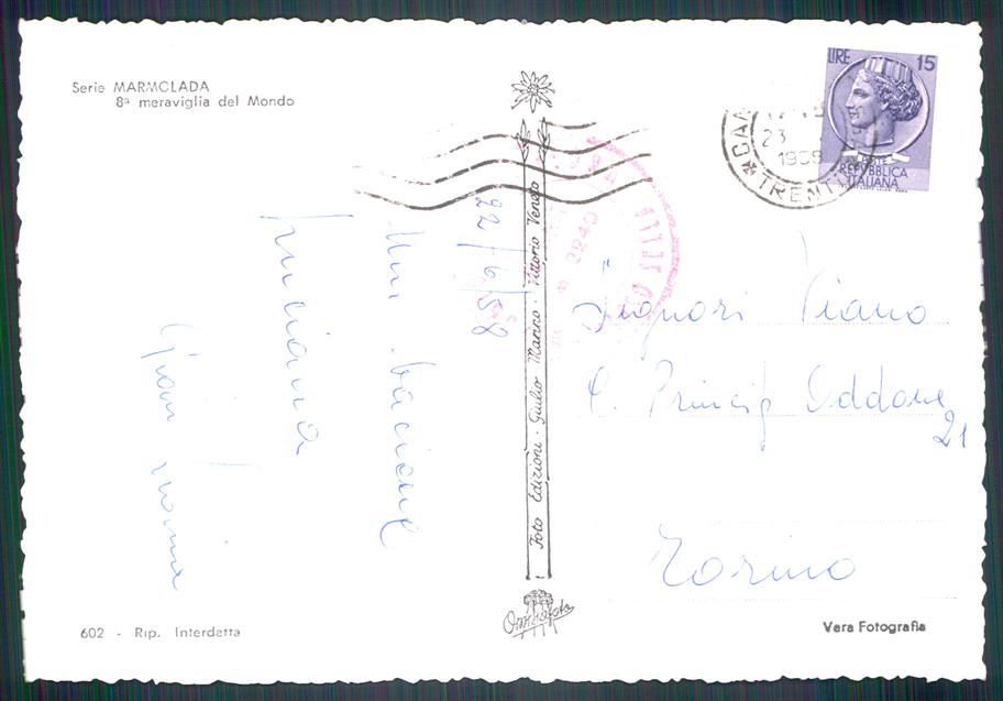 Trento Canazei Marmolada Parete Sud Foto FG cartolina MZ5307 – retro