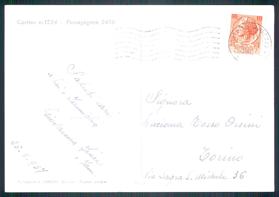 Belluno Cortina Pomagagnon Foto FG cartolina MZ5310 – retro