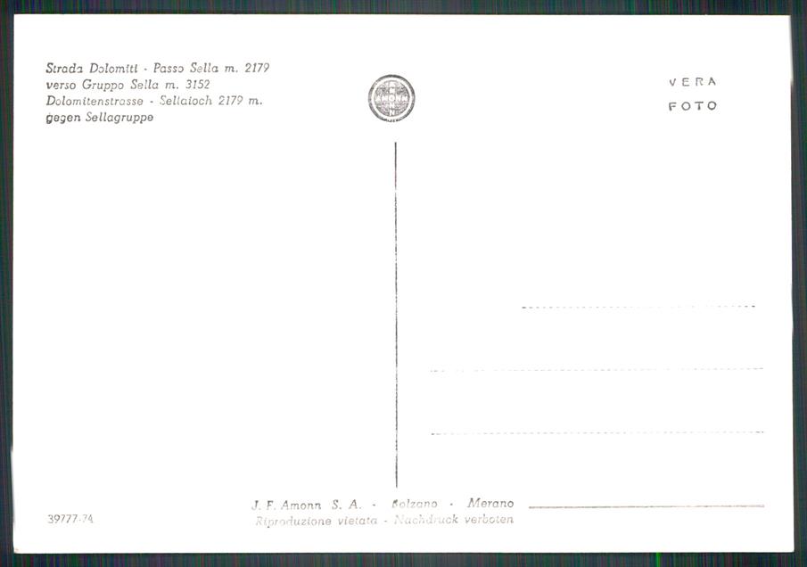 Bolzano Passo Sella Foto FG cartolina MZ5313 – retro