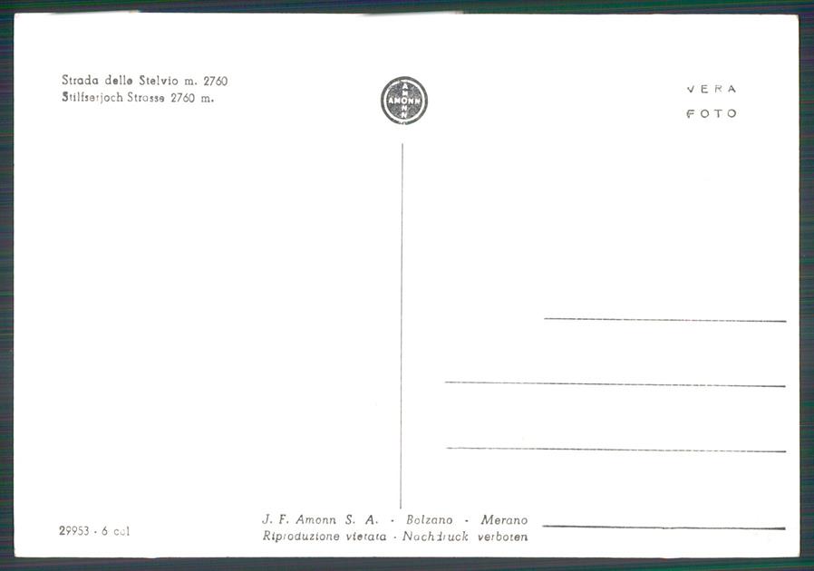 Sondrio Bormio Strada dello Stelvio Foto FG cartolina MZ5315 – retro