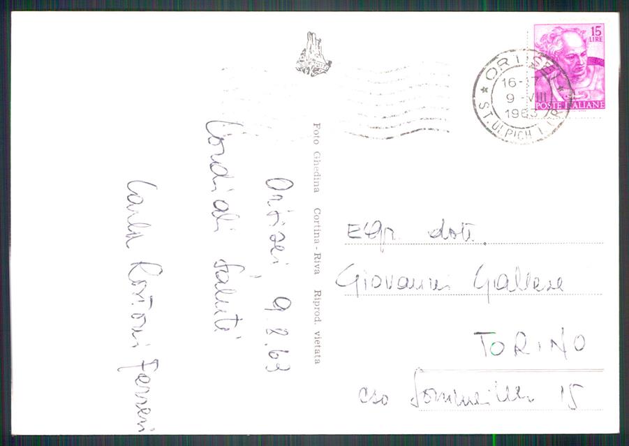 Bolzano Castelrotto Alpe di Siusi Gruppo Sassolungo Foto FG cartolina MZ5319 – retro