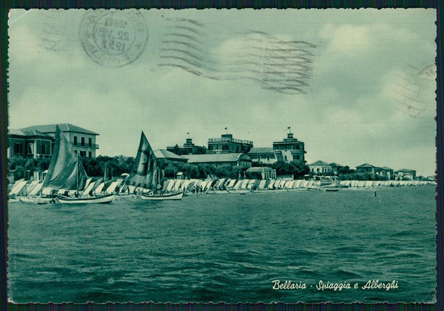 Rimini Bellaria Spiaggia Barche FG cartolina MZ5370 – fronte