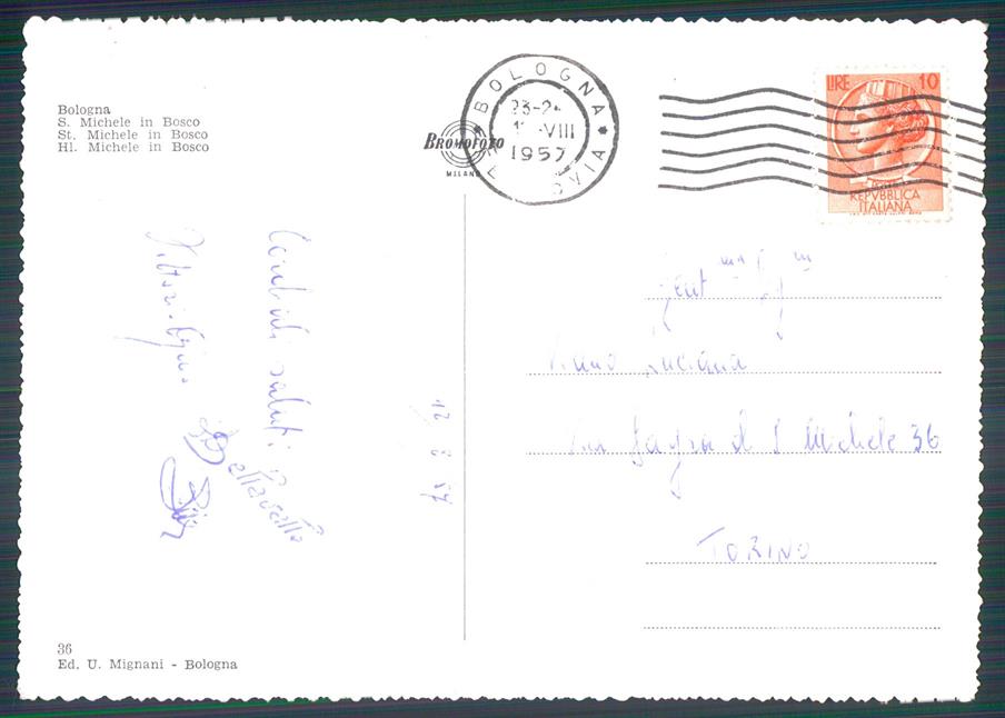Bologna città San Michele in Bosco Foto FG cartolina MZ5385 – retro