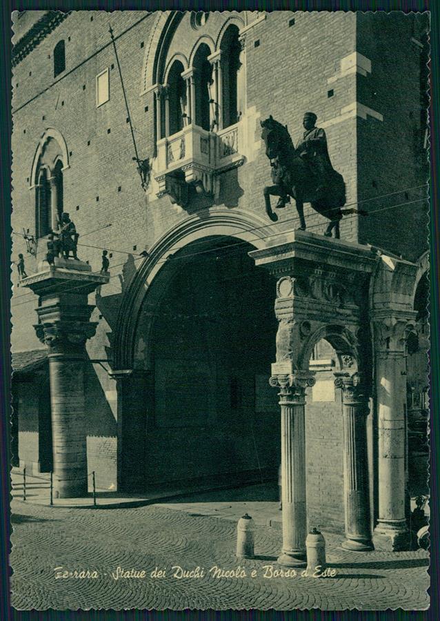 Ferrara città Statue dei Duca d'Este Foto FG cartolina MZ5387 – fronte