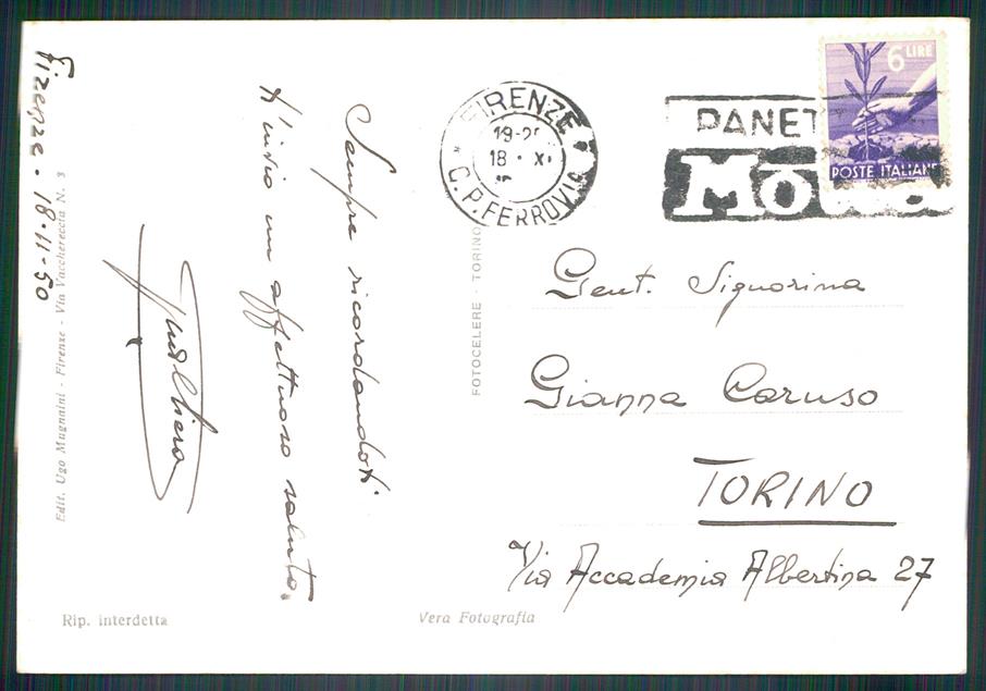 Firenze città Chiaro di Luna Foto FG cartolina MZ5393 – retro