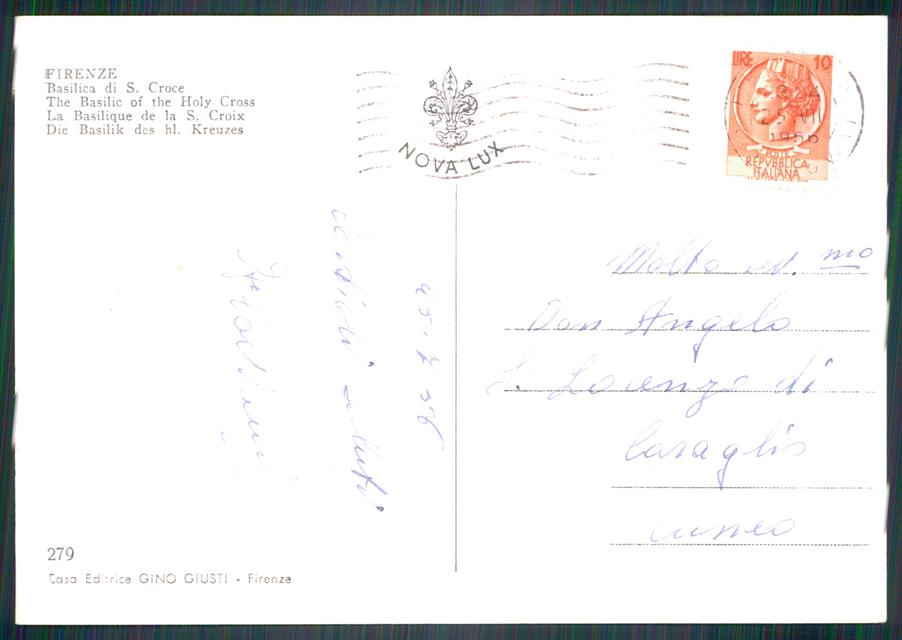 Firenze città Basilica Santa Croce Foto FG cartolina MZ5398 – retro