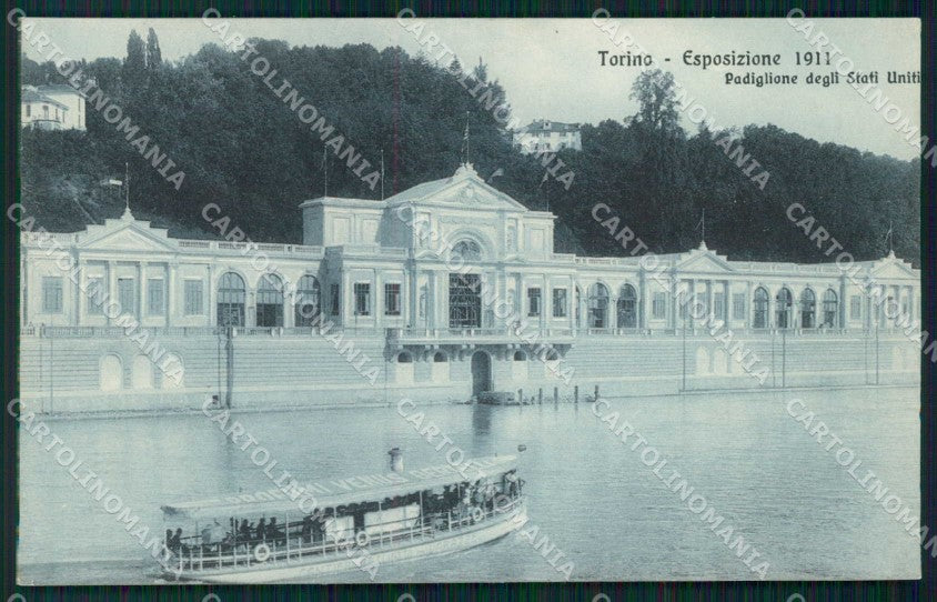 Torino Città Esposizione Padiglione Stati Uniti Battello cartolina MZ5447 – fronte