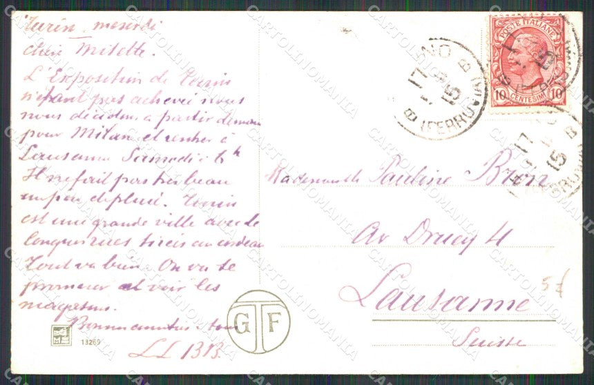 Torino Città Esposizione Padiglione Ungheria cartolina MZ5451 – retro