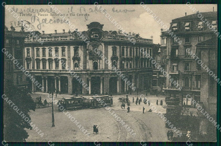 Torino Città Piazza Solferino Tram Via Cernaia cartolina MZ5503 – fronte