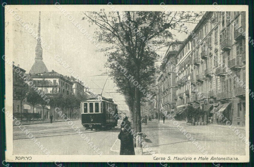 Torino Città Corso San Maurizio Tram Mole Antonelliana PIEGHINA cartolina MZ5508 – fronte