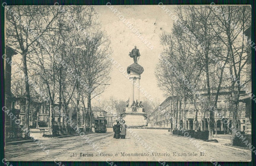Torino Città Corso Monumento Vittorio Emanuele II Tram cartolina MZ5509 – fronte