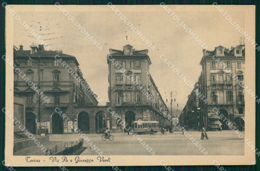 Torino Città Via Po Tram Via Giuseppe Verdi cartolina MZ5512 – fronte