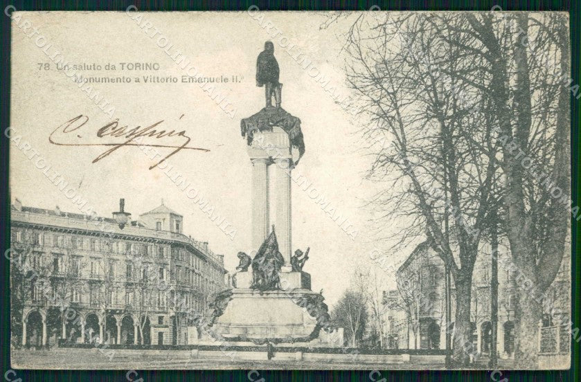 Torino Città Saluto da Monumento Vittorio Emanuele II PIEGHINA cartolina MZ5536 – fronte