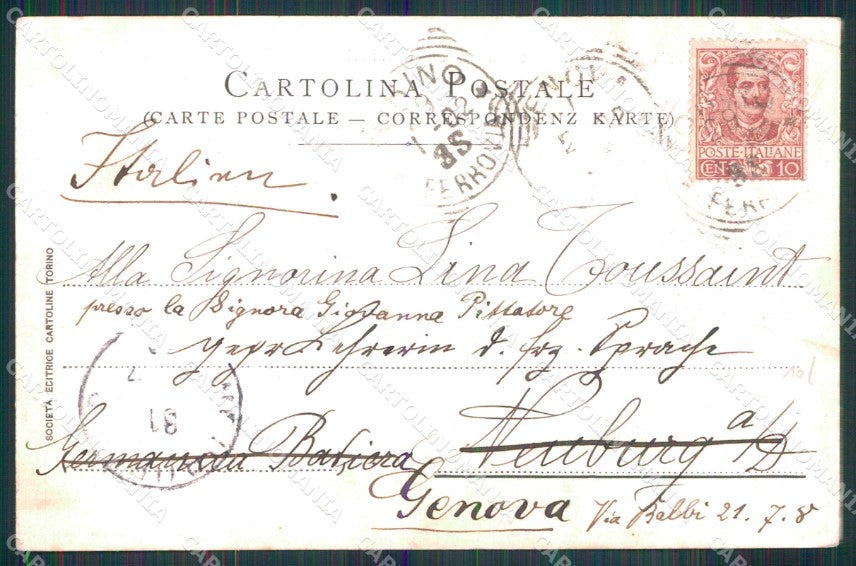 Torino Città Villa Regina Istituto Figlie Militari PIEGHINA cartolina MZ5548 – retro