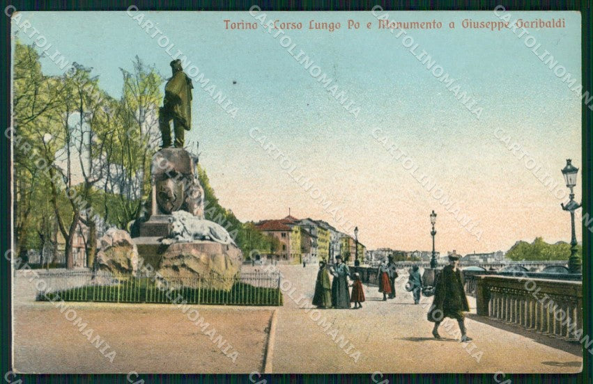 Torino Città Corso Lungo Po Monumento Giuseppe Garibaldi cartolina MZ5556 – fronte