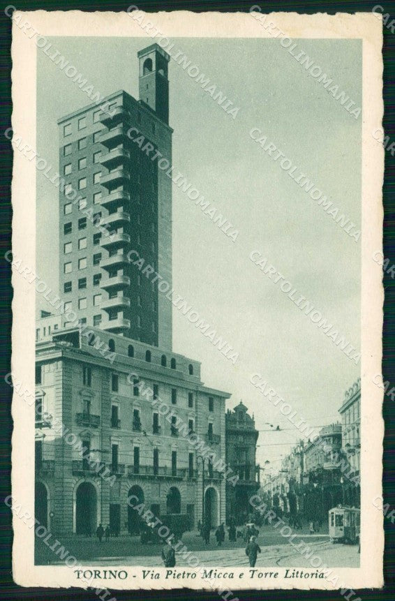 Torino Città Via Pietro Micca Tram Torre Littoria cartolina MZ5562 – fronte