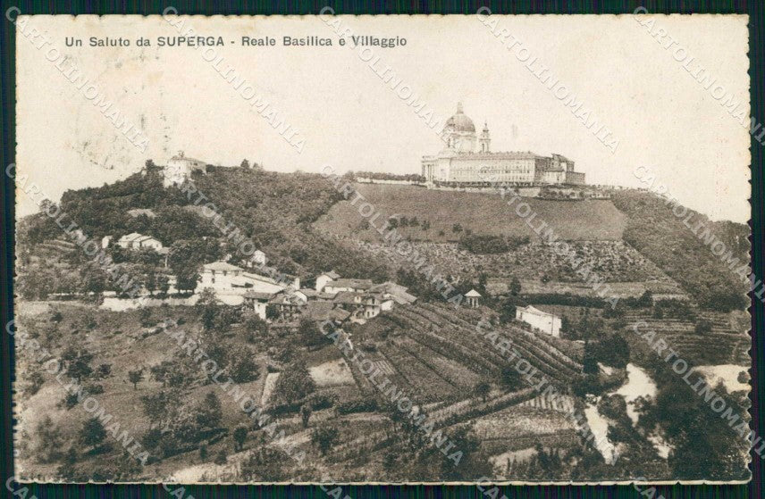 Torino Città Superga Saluto da Basilica Villaggio cartolina MZ5566 – fronte