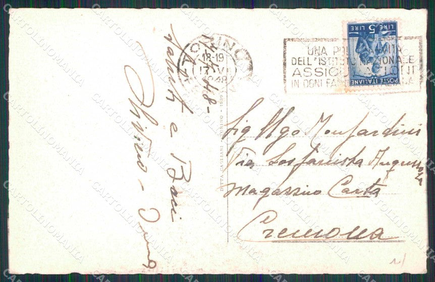 Torino Città Fiume Po Barche Monte dei Cappuccini cartolina MZ5587 – retro