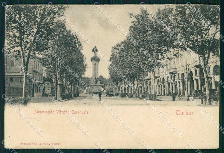 Torino Città Monumento Vitt Emanuele Stengel 11639 REINCOLLATA cartolina MZ5599 – fronte