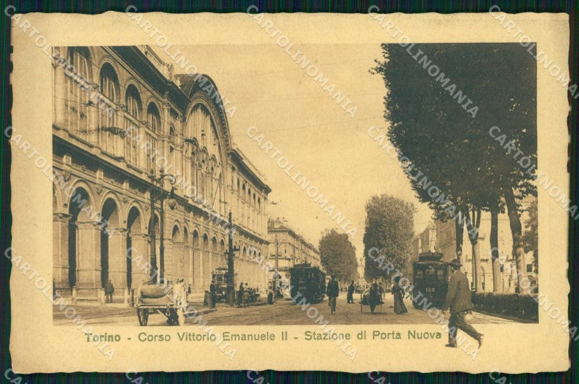 Torino Città Stazione Porta Nuova Tram Corso Vitt Emanuele II cartolina MZ5626 – fronte