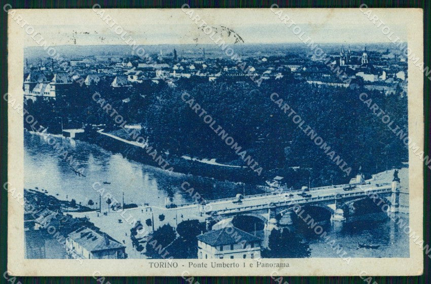 Torino Città Veduta Generale Ponte Umberto I ABRASA cartolina MZ5643 – fronte